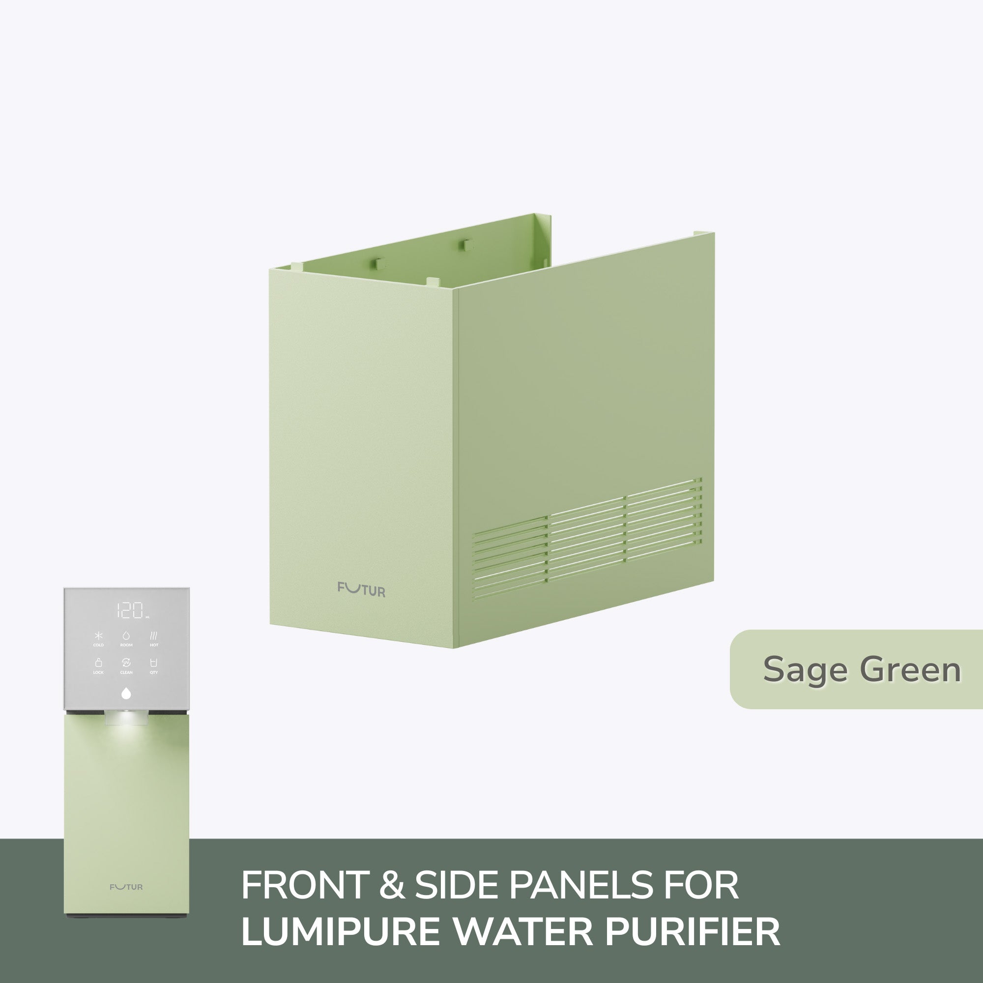 LUMIPURE Water Purifier Front & Side Panels in Sage Green