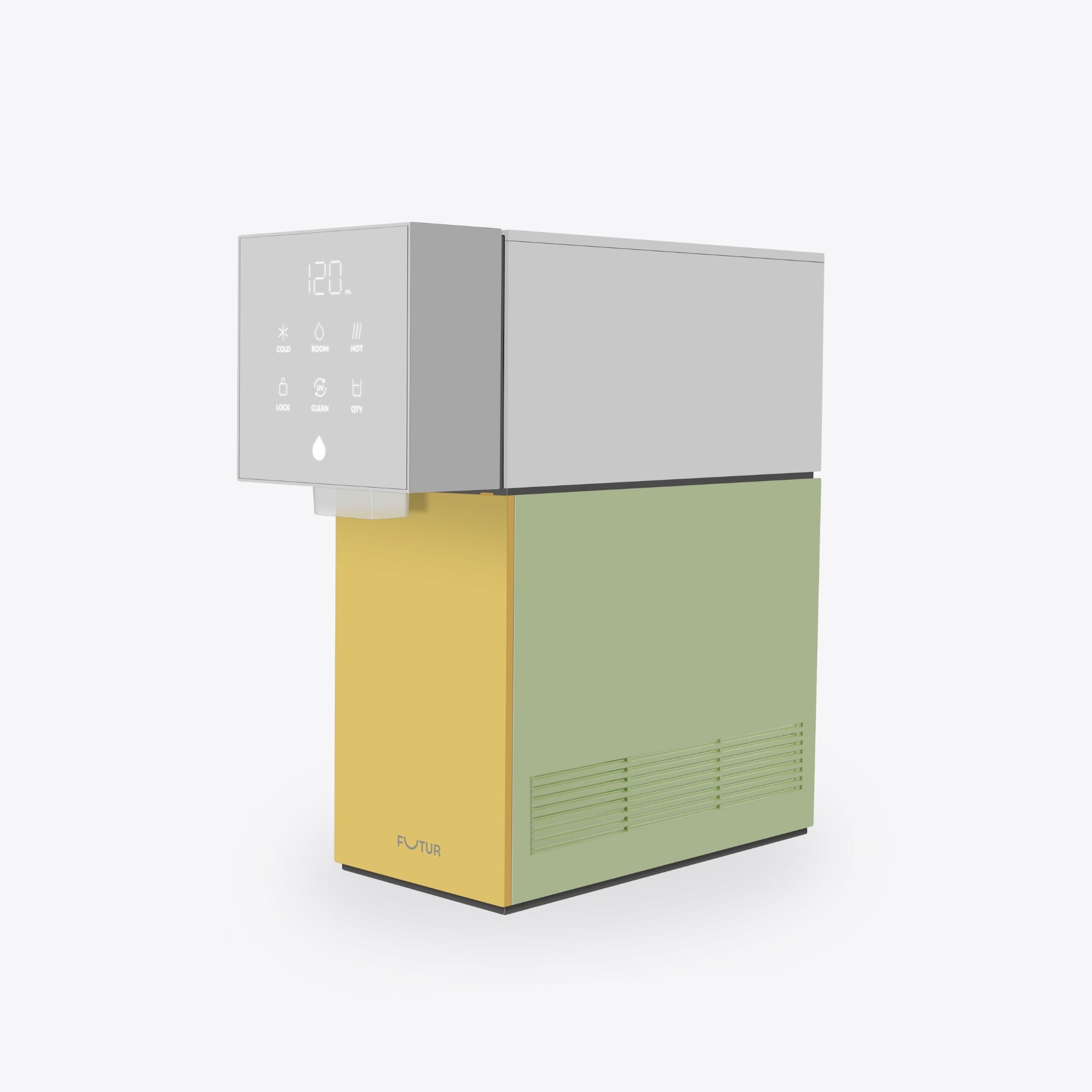 LUMIPURE Water Purifier in Sunshine Yellow and Sage Green