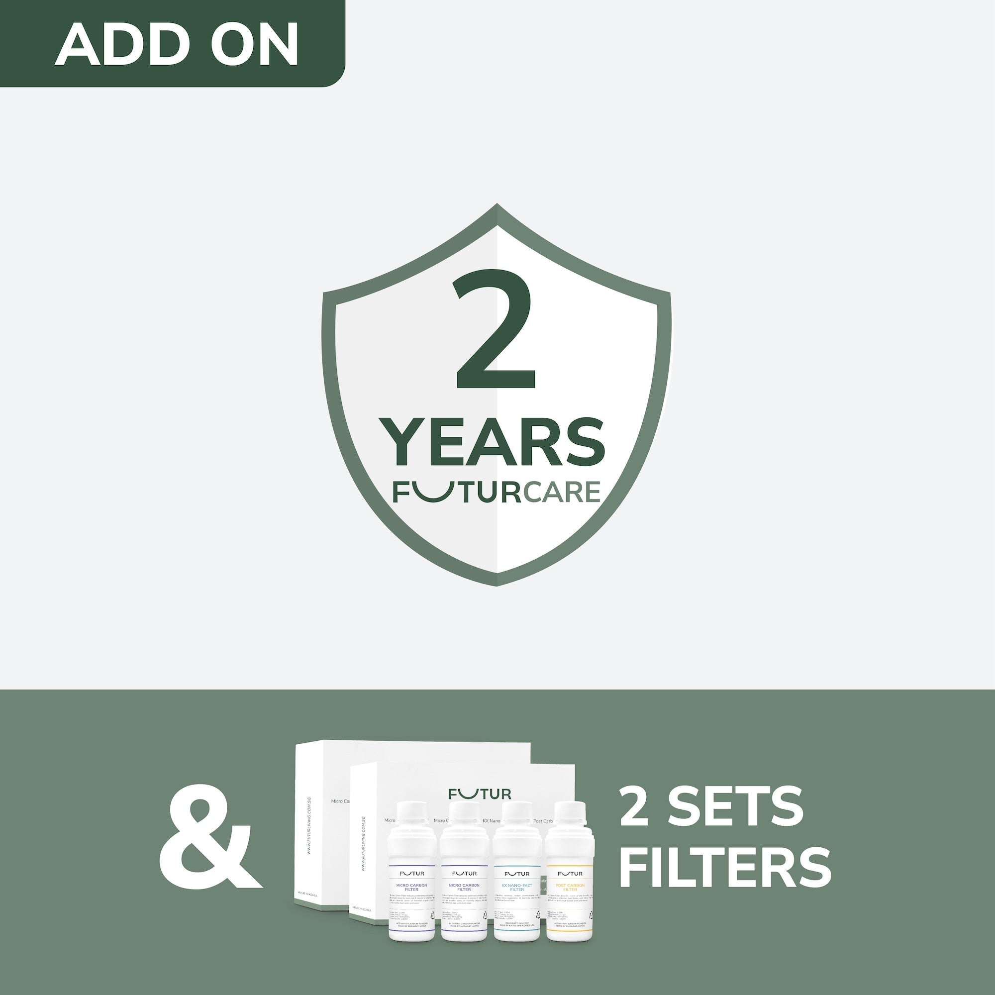 Add on Warranty for NOVA Tank Water Purifier 2 Years Warranty and 2 Sets Filter