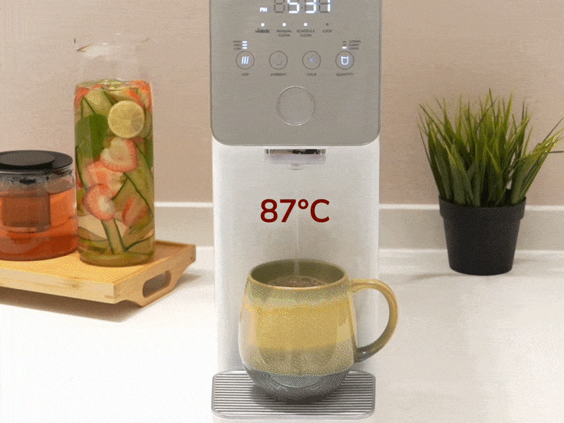 Dispenses Water in five Different Temperatures on demand