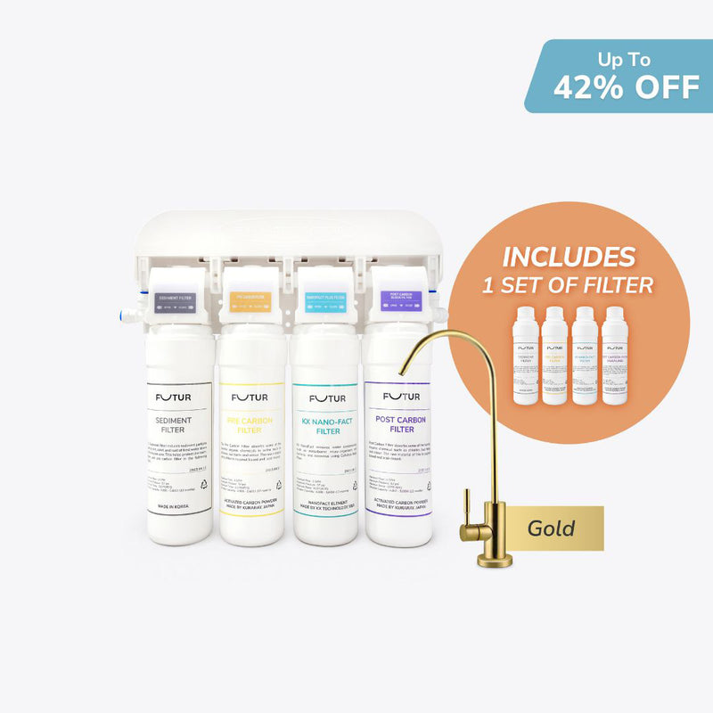 ECOPURE Undersink Water Purifier with Gold Faucet
